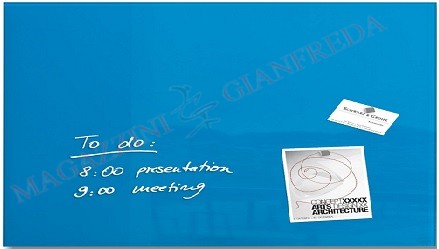 LAVAGNA MAGNETICA IN VETRO CM. 60X90 AZZURRA